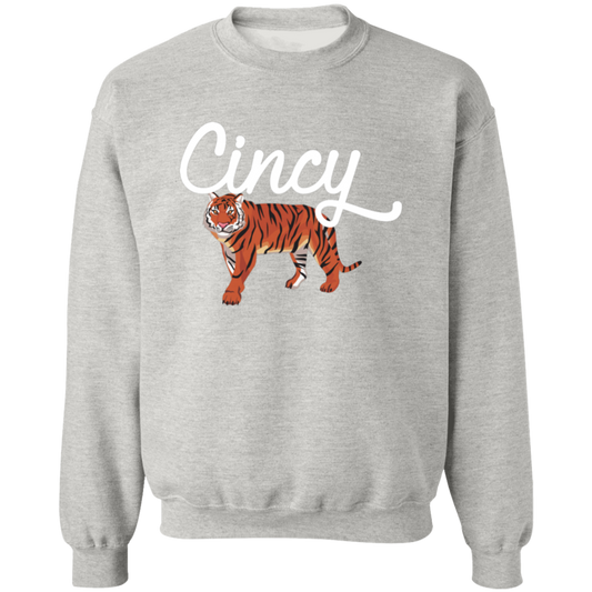 Cincy Script Tiger Unisex Crewneck Pullover Sweatshirt