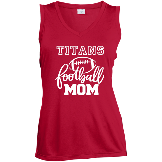 Titans Football Mom Ladies' Sleeveless V-Neck Performance Tee