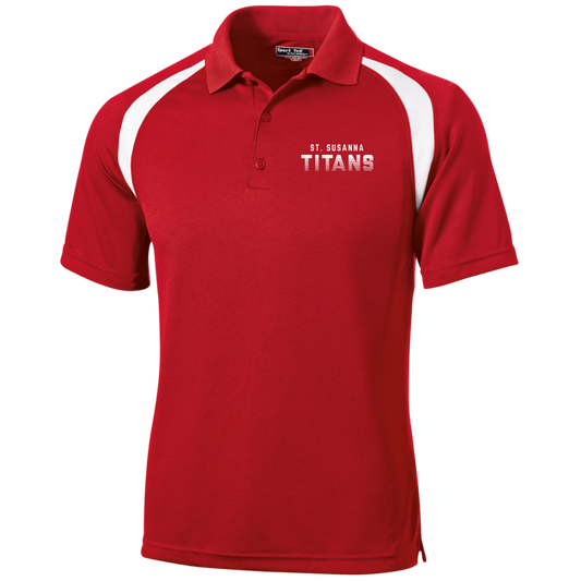 St. Susanna Titans Fade Color-Block (Red) Moisture-Wicking Tag-Free Golf Shirt