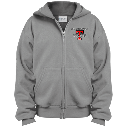 St. Susanna Titans T Logo Youth Full Zip Hoodie