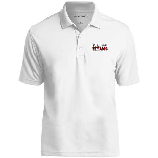 St. Susanna Titans Stack Logo (White) Dry Zone UV Micro-Mesh Polo