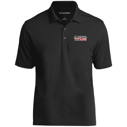 St. Susanna Titans Stack Logo (Blk & Gry) Dry Zone UV Micro-Mesh Polo