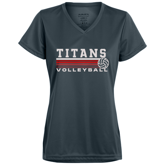 TITANS Volleyball Ladies’ Moisture-Wicking V-Neck Tee