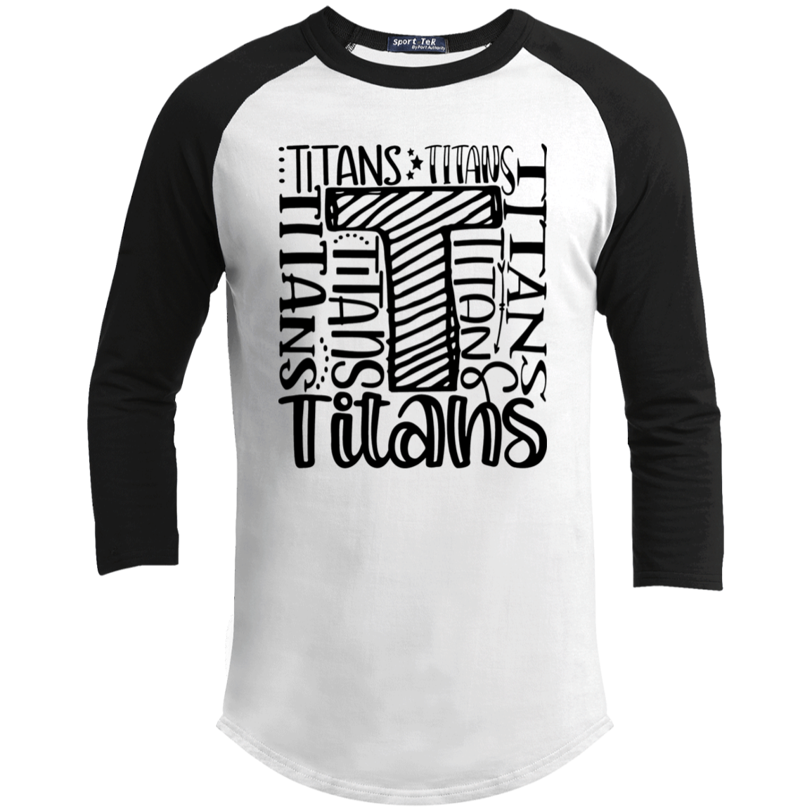 Titans Multi-Font Collage Youth 3/4 Raglan Sleeve Shirt