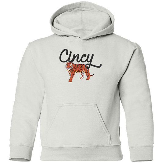 Cincy Script Tiger Youth Pullover Hoodie (Dark Script)