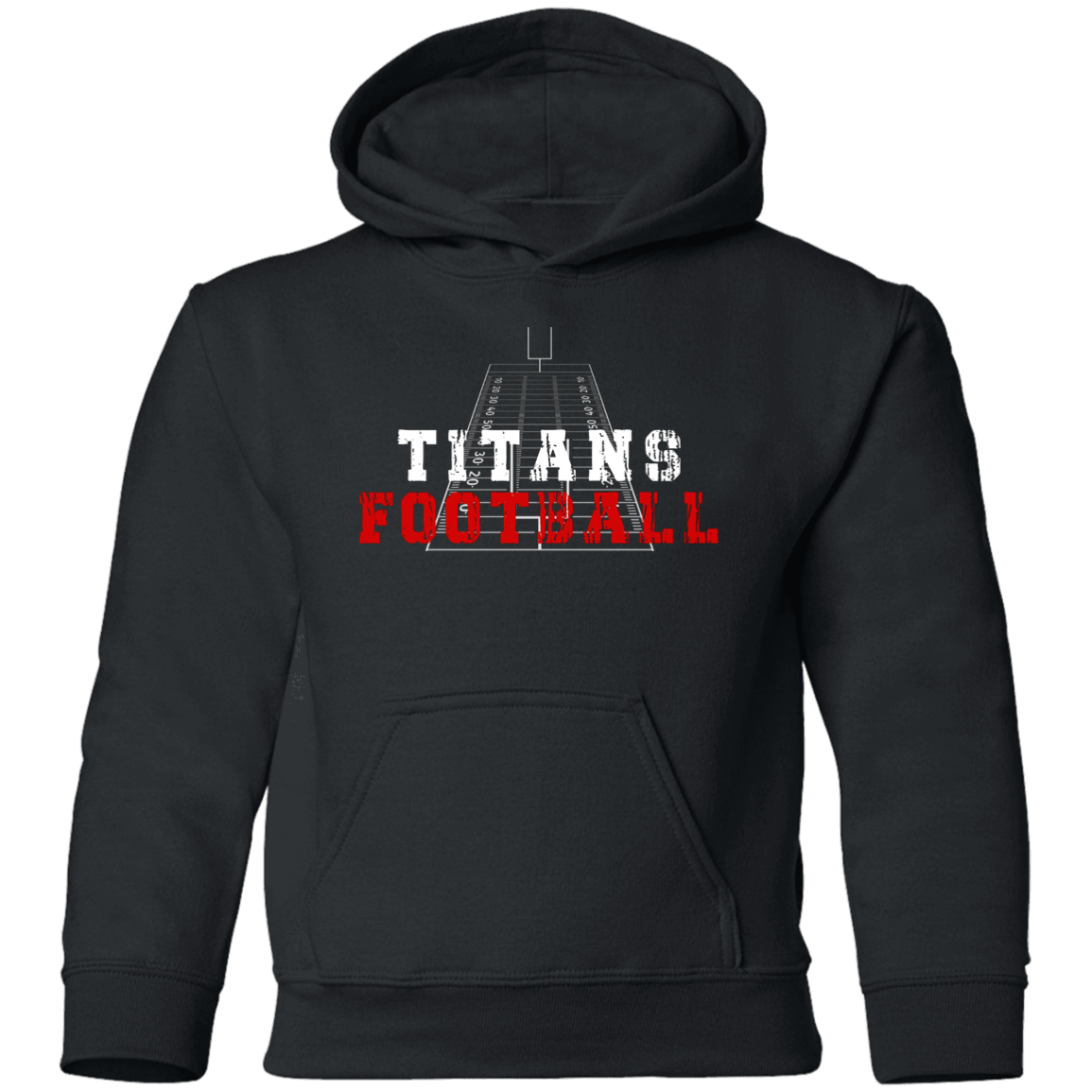 Titans Football Field Kids' Pullover Hoodie (Black)