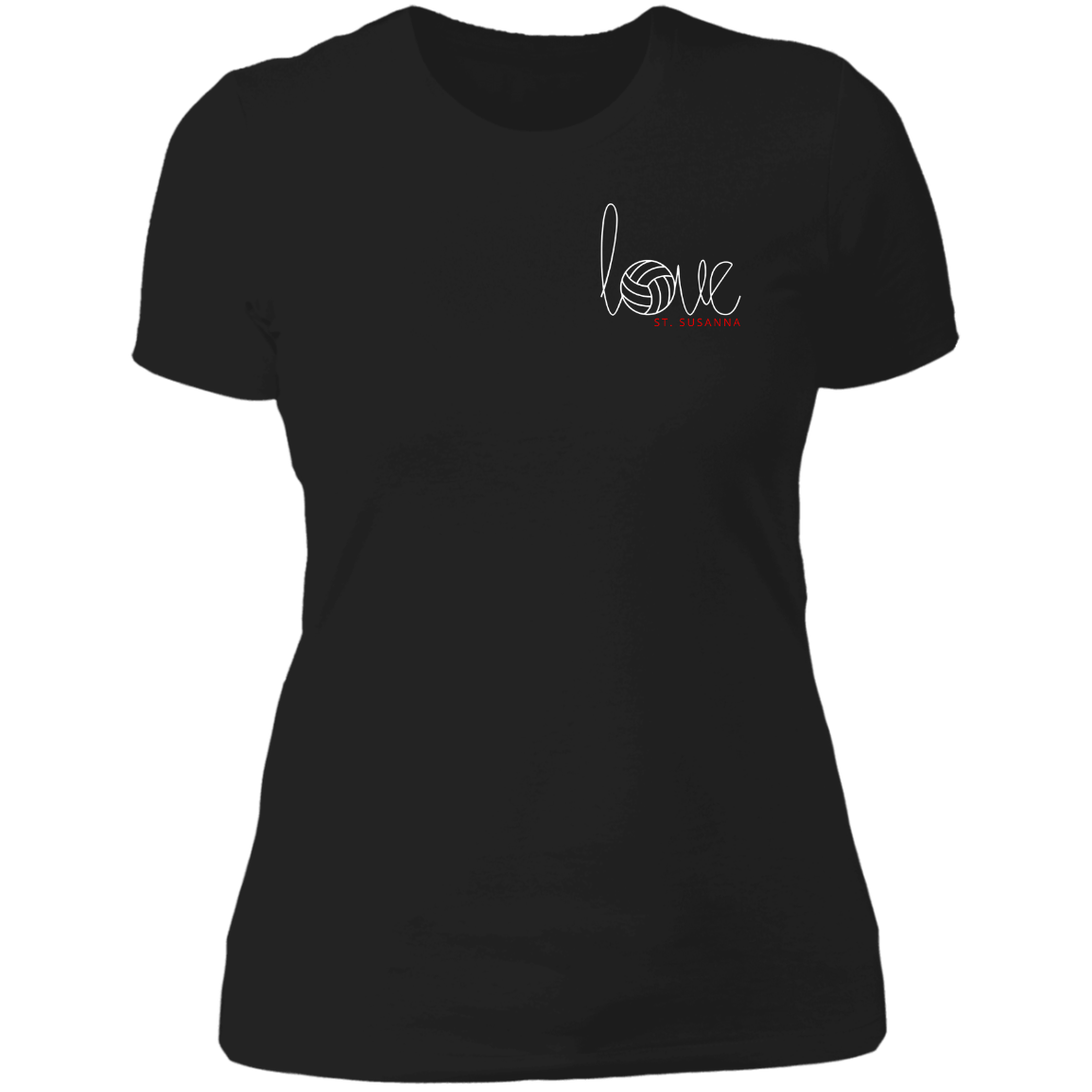 St. Susanna Volleyball Love Script Ladies' T-Shirt