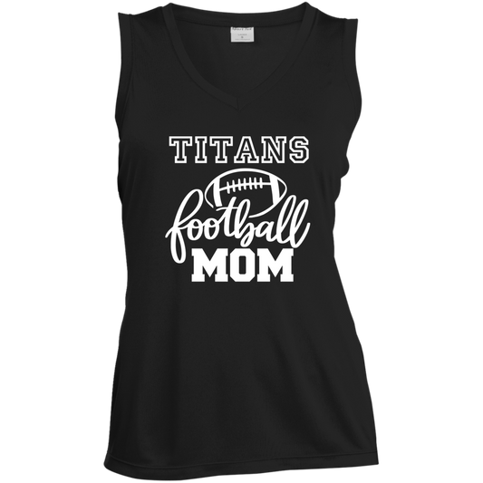 Titans Football Mom Ladies' Sleeveless V-Neck Performance Tee