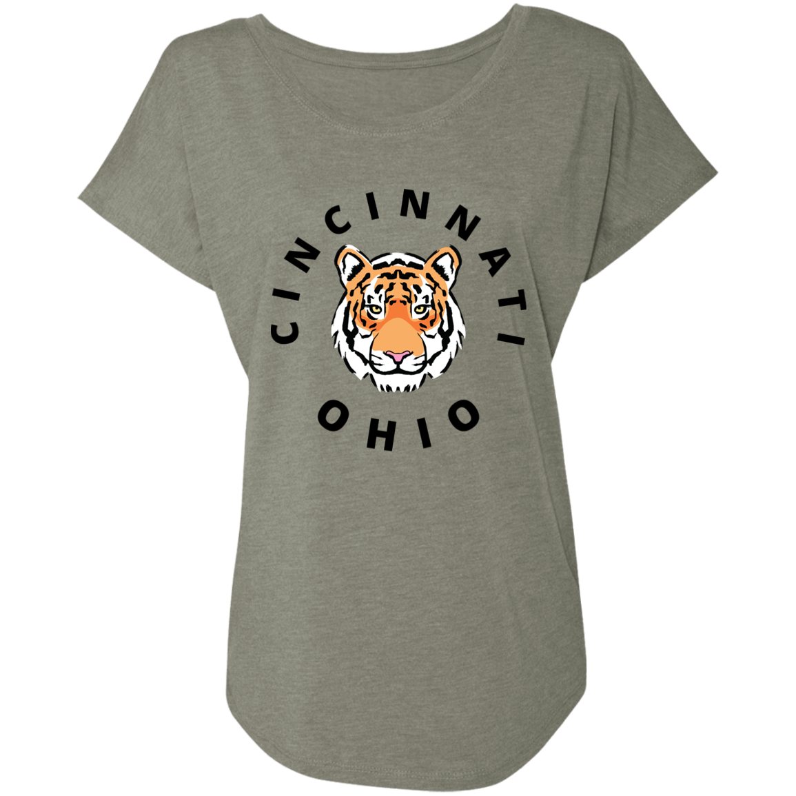 Cincinnati Ohio Tiger Ladies' Triblend Dolman Sleeve