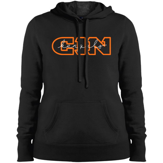 CIN bengals script Ladies' Pullover Hooded Sweatshirt
