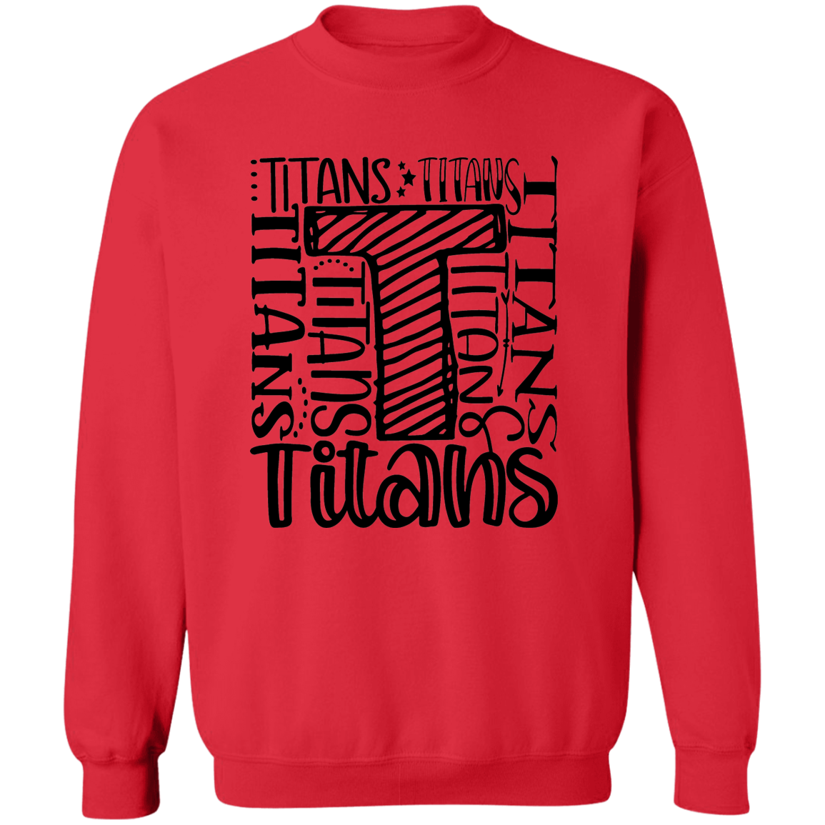 Titans Multi-Font Collage Adult Pullover Crewneck Sweatshirt