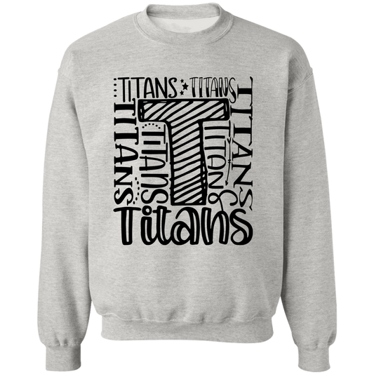 Titans Multi-Font Collage Adult Pullover Crewneck Sweatshirt