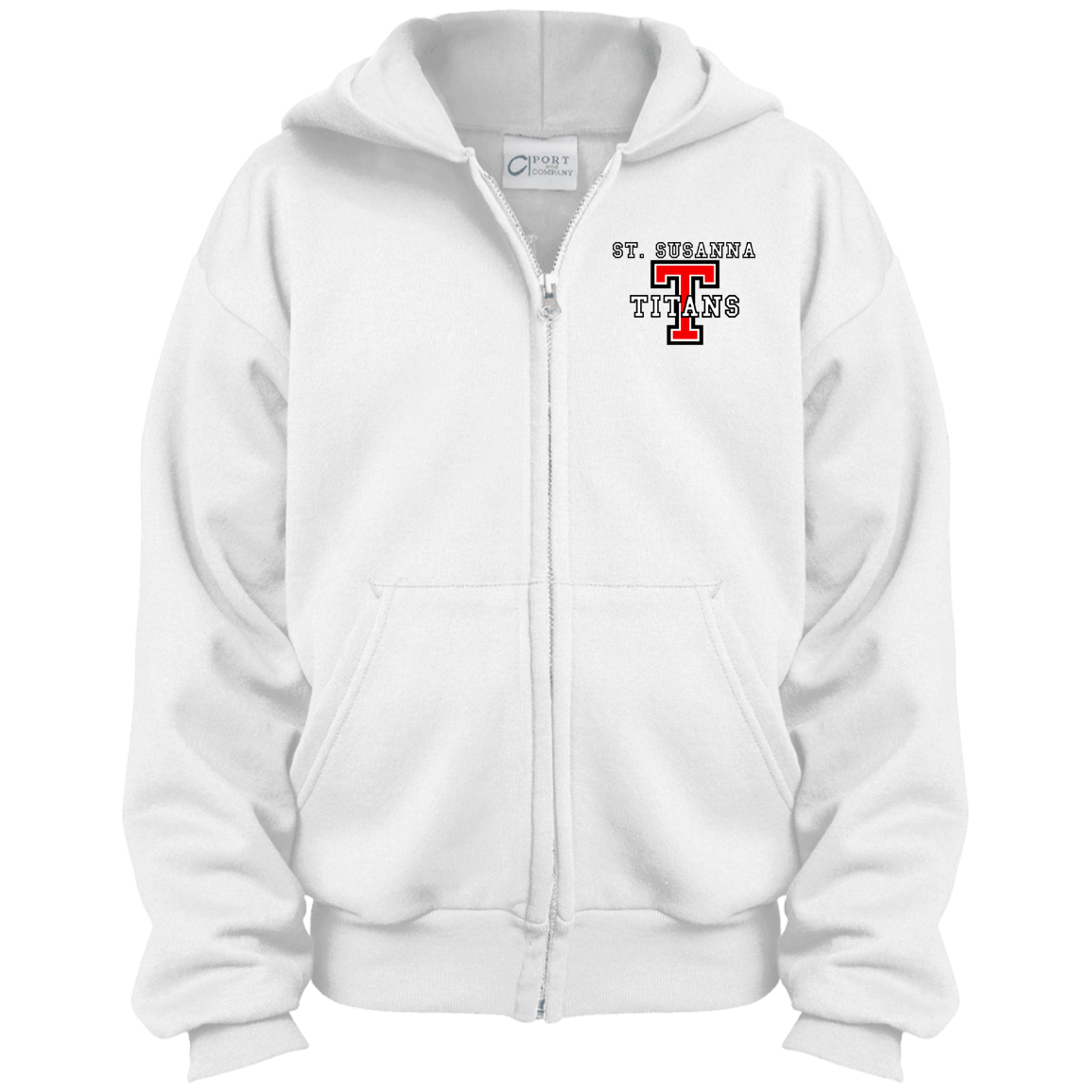 St. Susanna Titans T Logo Youth Full Zip Hoodie