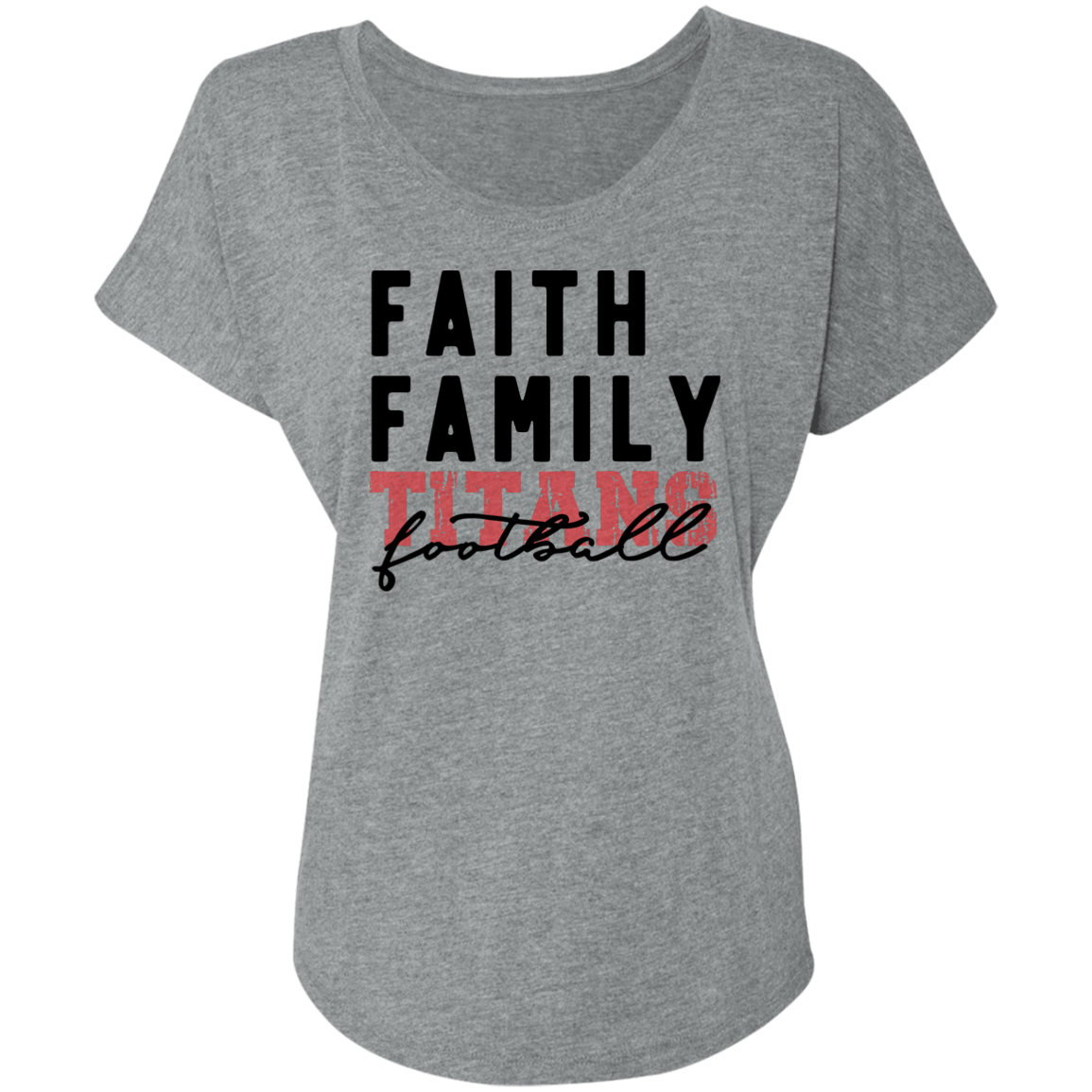 Faith Family Titans Football (Lt. Colors) Ladies' Triblend Dolman Sleeve