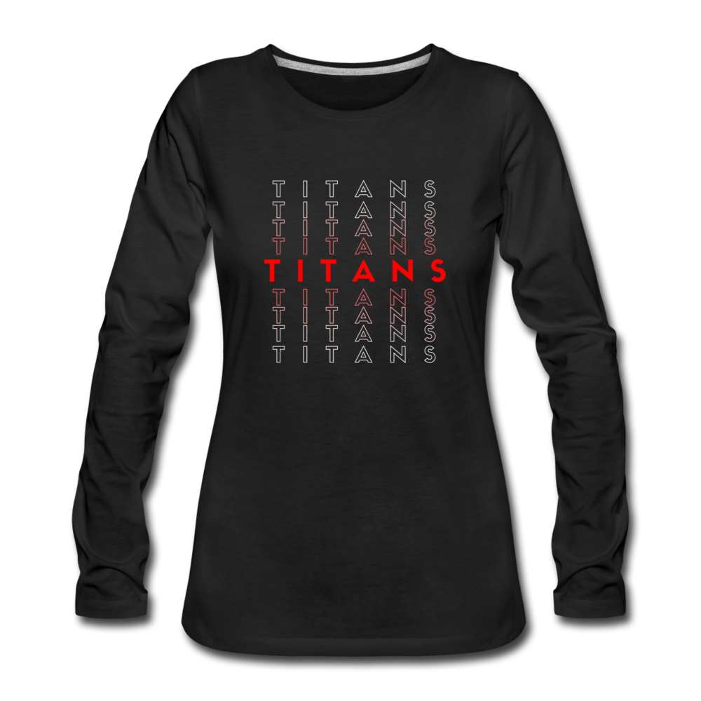TITANS Repeat Women's Premium Long Sleeve T-Shirt - black