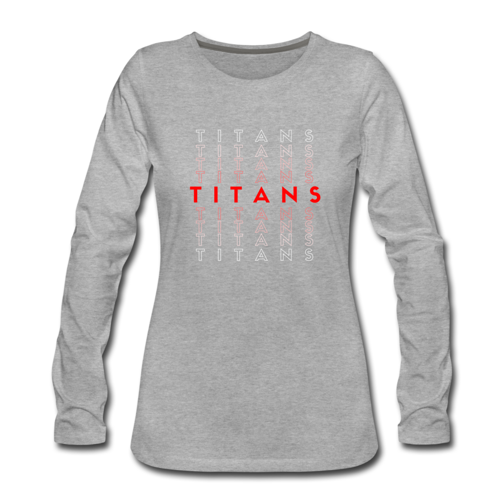 TITANS Repeat Women's Premium Long Sleeve T-Shirt - heather gray
