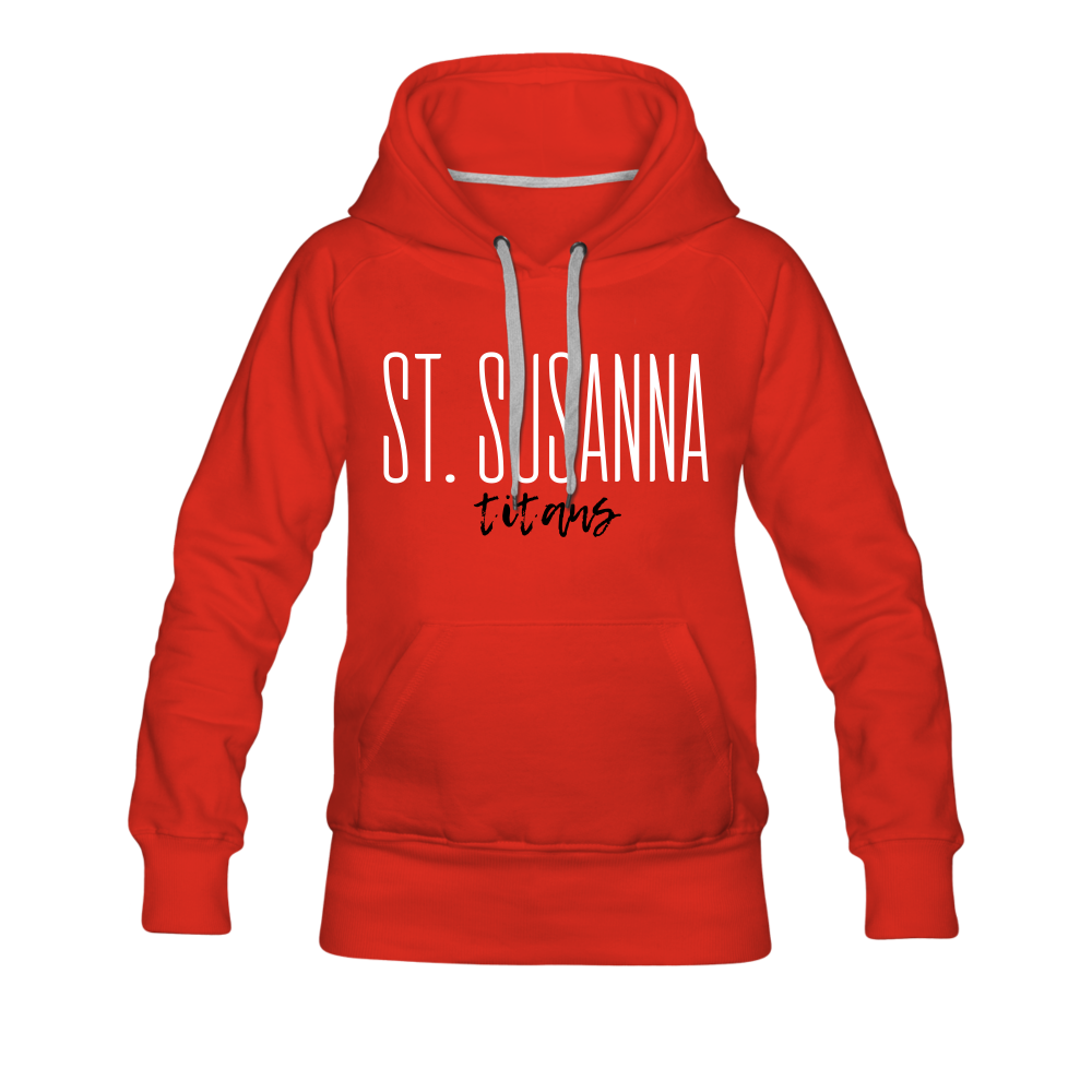 St. Susanna titans script (Red) Women’s Premium Hoodie - red