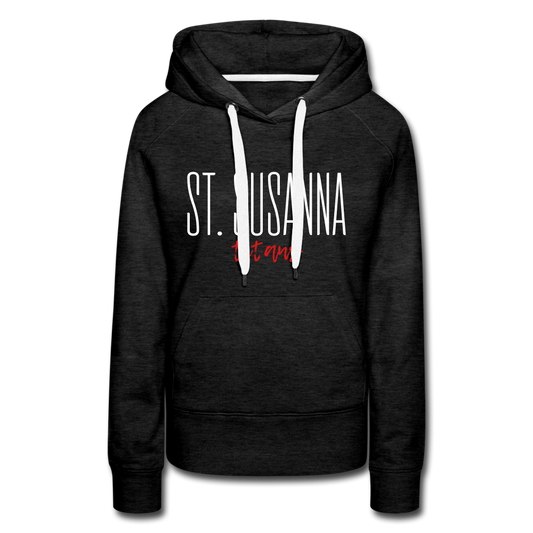 St. Susanna titans script (Gray & Black) Women’s Premium Hoodie - charcoal grey