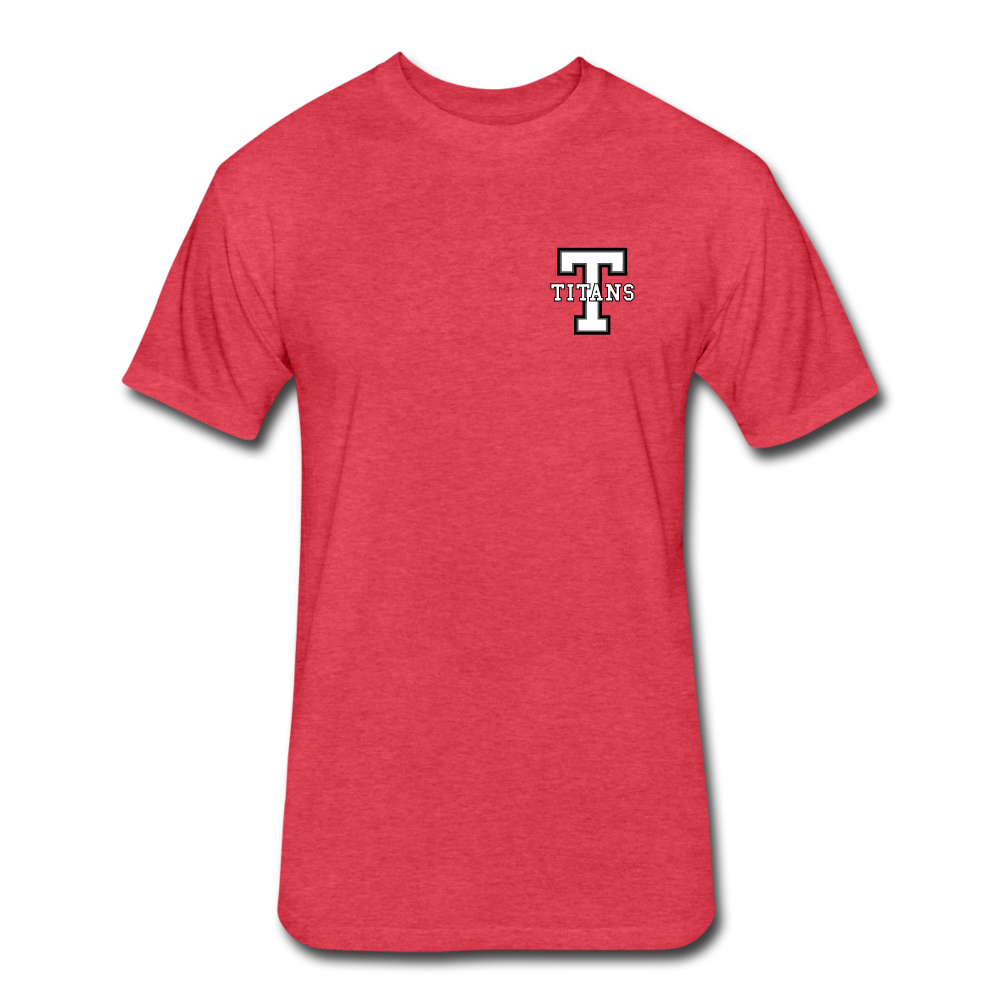 Titans T White Logo (Red) Fitted Cotton/Poly T-Shirt by Next Level - heather red