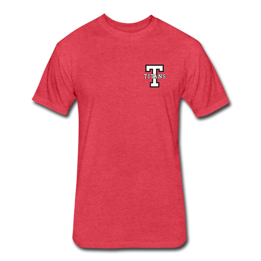 Titans T White Logo (Red) Fitted Cotton/Poly T-Shirt by Next Level - heather red