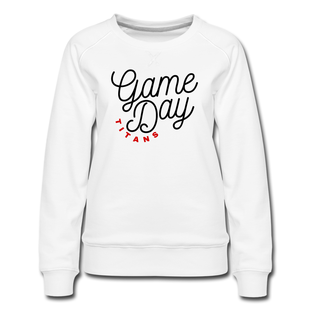 Game Day Script TITANS (light colors) Women’s Premium Sweatshirt - white