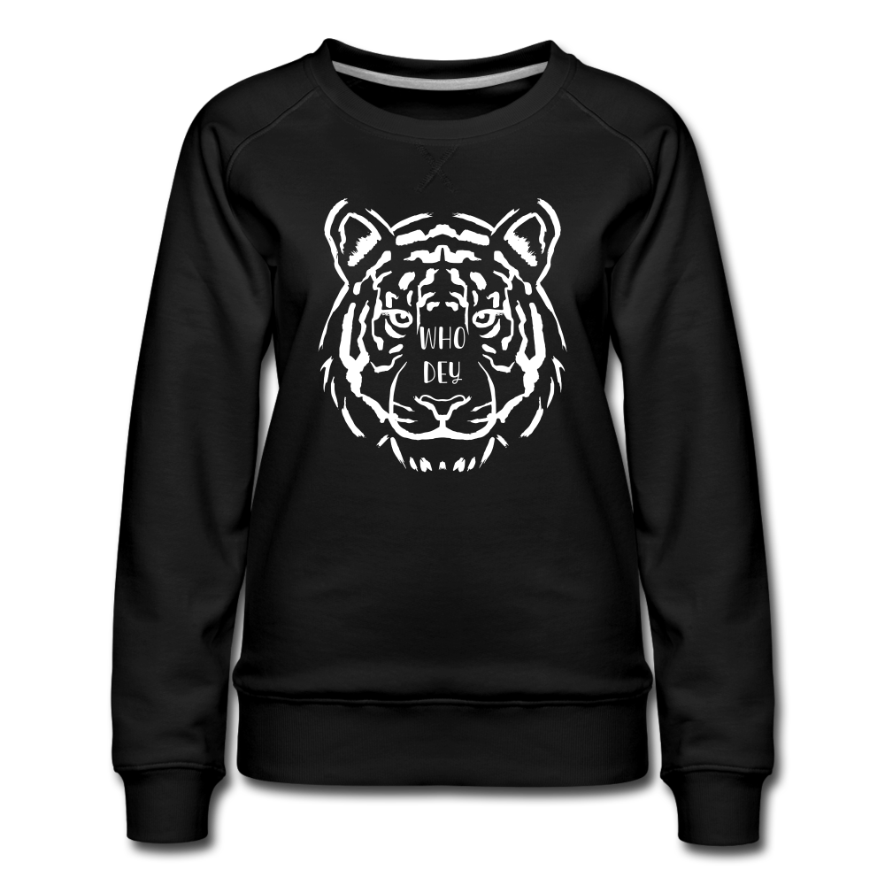 Tiger Who Dey Women’s Premium Sweatshirt - black