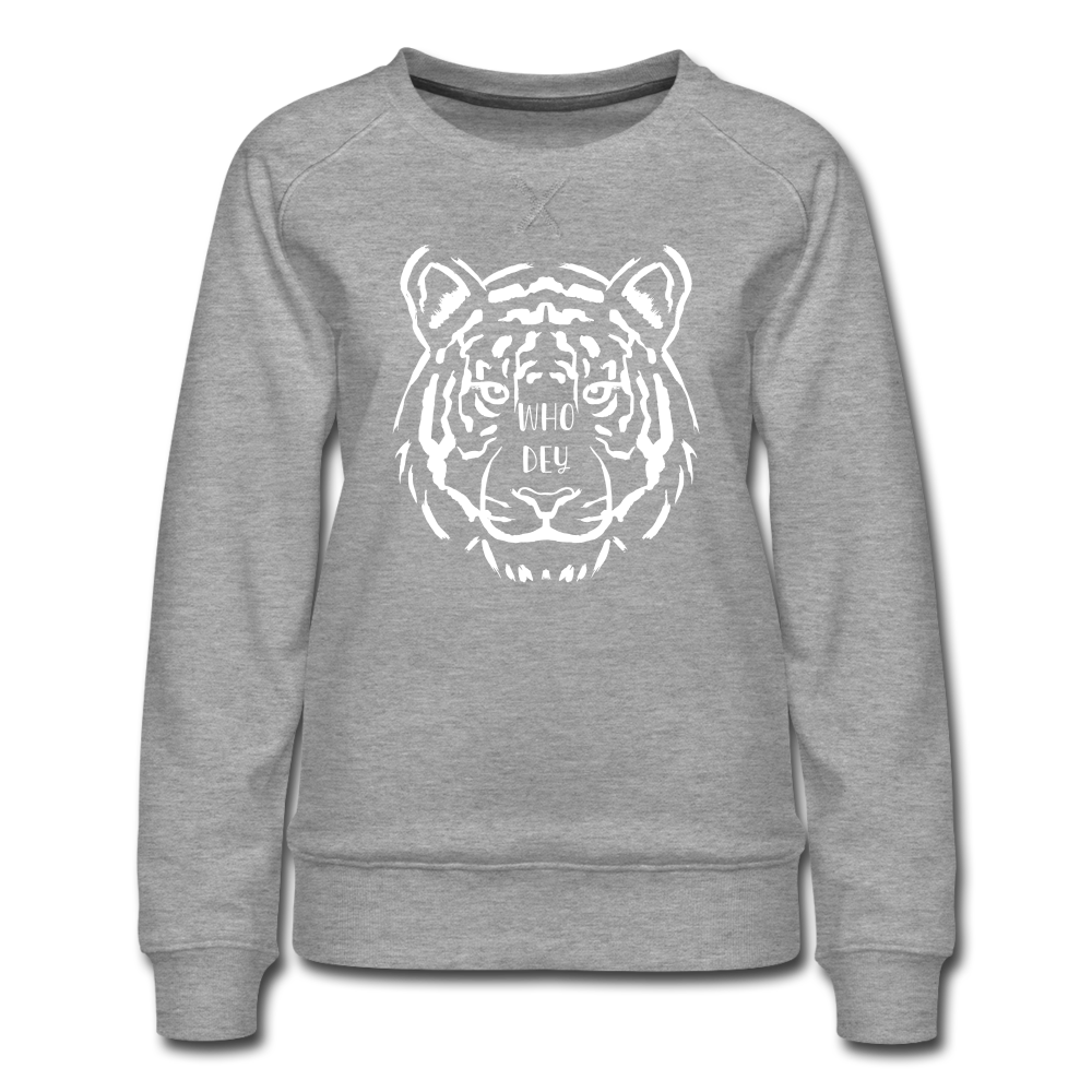 Tiger Who Dey Women’s Premium Sweatshirt - heather grey