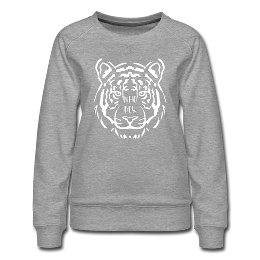 Tiger Who Dey Women’s Premium Sweatshirt - heather grey