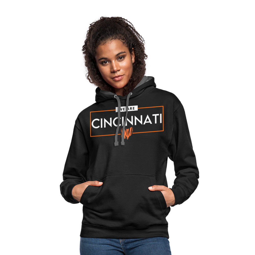 We Are Cincinnati OH Contrast Unisex Hoodie - black/asphalt