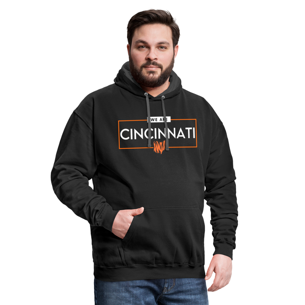 We Are Cincinnati OH Contrast Unisex Hoodie - black/asphalt