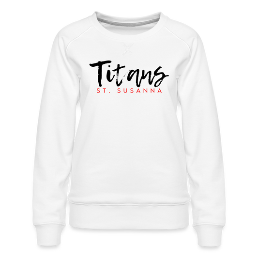 Titans Script St. Susanna Women’s Premium Crewneck Sweatshirt - white